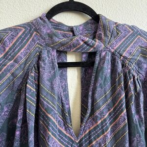 Free People Tunic Womens Walking On A‎ Dream Purple Keyhole Boho Top Lagenlook S